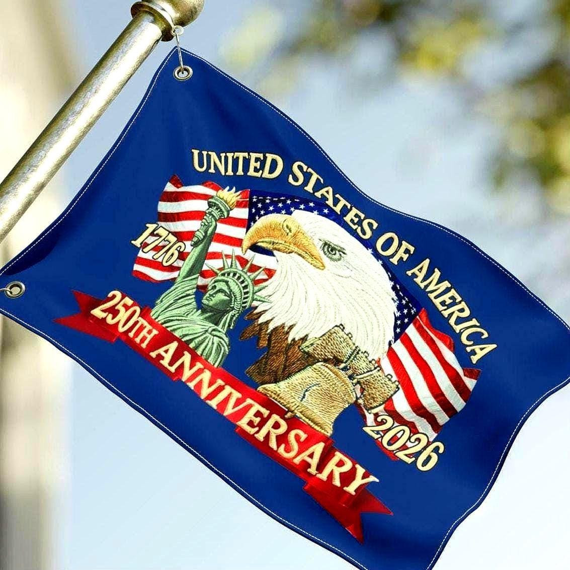 USA 250th Anniversary 1776-2026 Eagle Liberty Bell Liberty Merica Hous ...