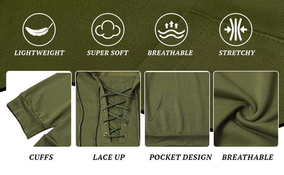 Détails du tissu et de la finition du sweat à lacets