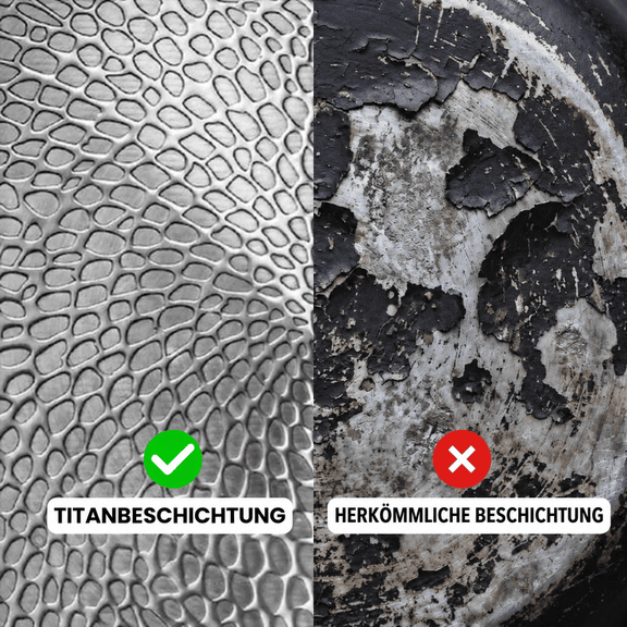 Gehämmerte Titan-Kochfläche der Brilovia Pfanne