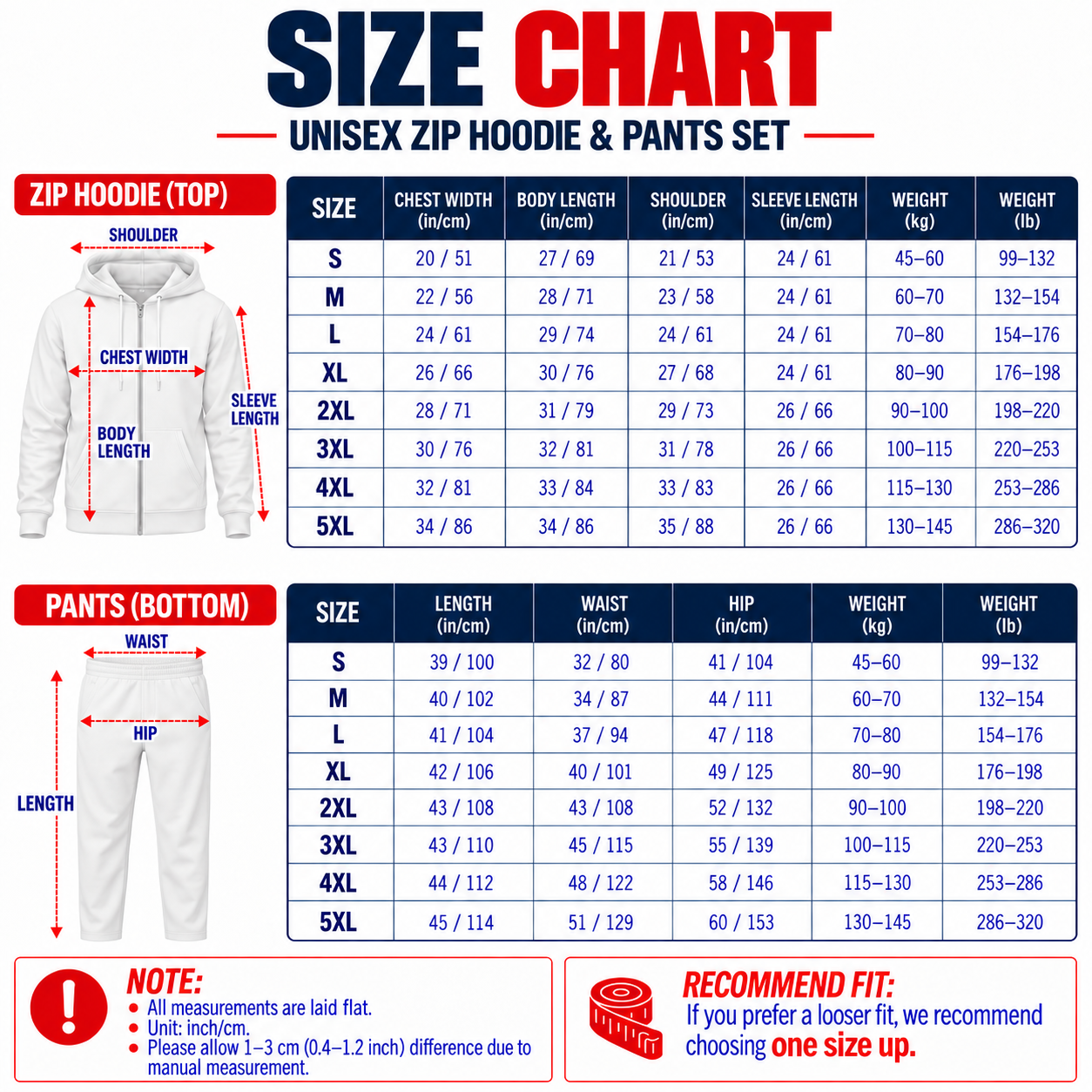Size chart
