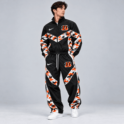 Cincinnati Bengals | Premium NFL Team Camo Colorblock Full Zip Tracksuit Jacket & Jogger Pants Set NDN cover