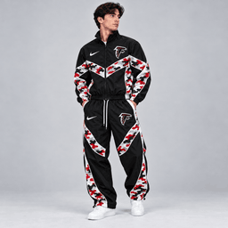 Atlanta Falcons | Premium NFL Team Camo Colorblock Full Zip Tracksuit Jacket & Jogger Pants Set NDN cover