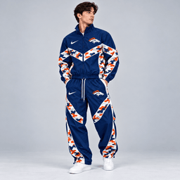Denver Broncos | Premium NFL Team Camo Colorblock Full Zip Tracksuit Jacket & Jogger Pants Set NDN cover