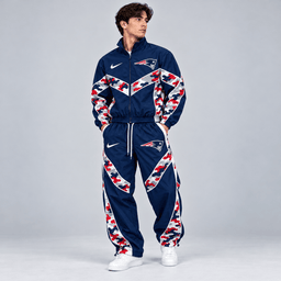 New England Patriots | Premium NFL Team Camo Colorblock Full Zip Tracksuit Jacket & Jogger Pants Set NDN cover