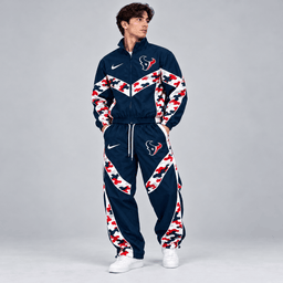 Houston Texans | Premium NFL Team Camo Colorblock Full Zip Tracksuit Jacket & Jogger Pants Set NDN cover