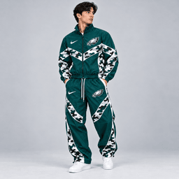 Philadelphia Eagles | Premium NFL Team Camo Colorblock Full Zip Tracksuit Jacket & Jogger Pants Set NDN cover