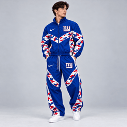 New York Giants | Premium NFL Team Camo Colorblock Full Zip Tracksuit Jacket & Jogger Pants Set NDN cover