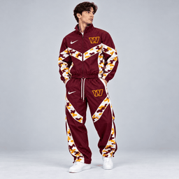 Washington Commanders | Premium NFL Team Camo Colorblock Full Zip Tracksuit Jacket & Jogger Pants Set NDN cover