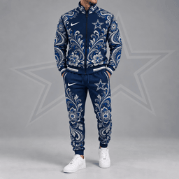 Dallas Cowboys | Premium NFL Ornamental Floral Paisley Full Zip Jacket & Matching Jogger Pants Tracksuit Set NDN cover
