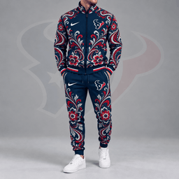 Houston Texans | Premium NFL Ornamental Floral Paisley Full Zip Jacket & Matching Jogger Pants Tracksuit Set NDN cover