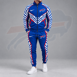 Buffalo Bills | Premium NFL Dynamic Tiger Stripe Print Full Zip Track Jacket & Matching Jogger Pants Set NDN cover