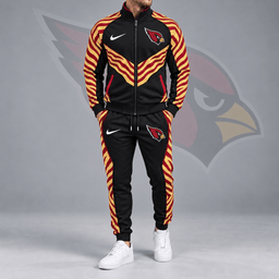 Arizona Cardinals | Premium NFL Dynamic Tiger Stripe Print Full Zip Track Jacket & Matching Jogger Pants Set NDN cover