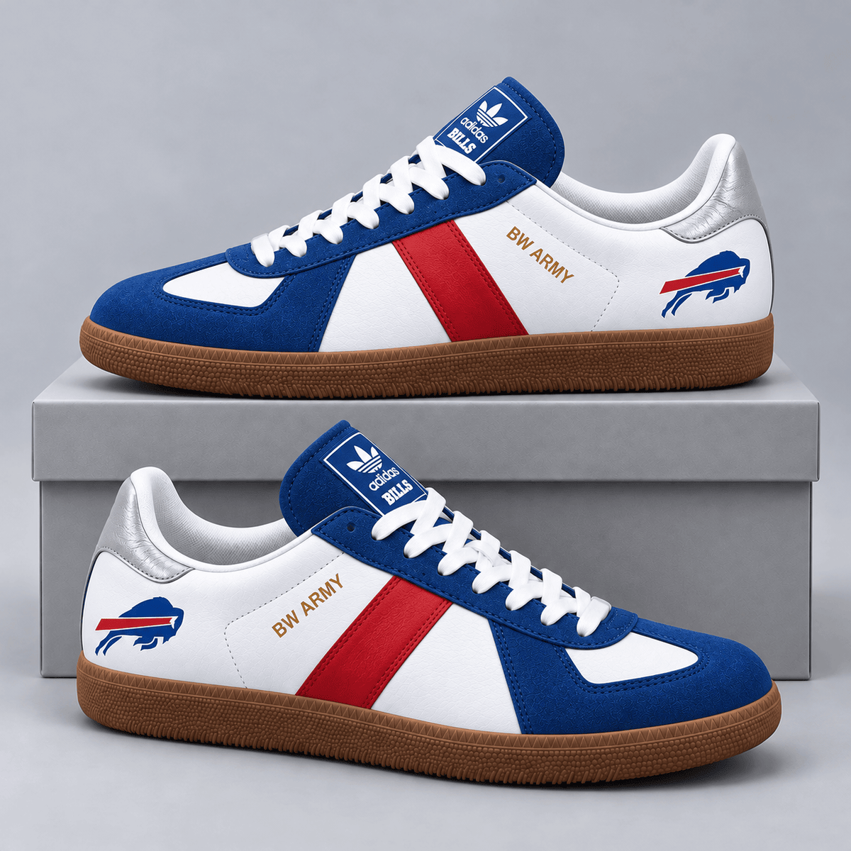 Buffalo Bills | Premium NFL BW ARMY Retro Low Top Gum Sole Casual Sneakers NDN cover