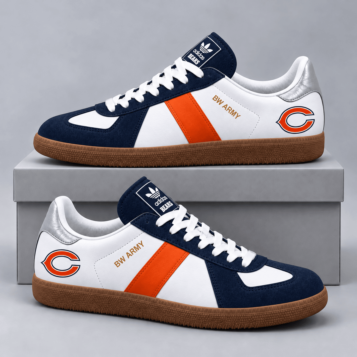 Chicago Bears | Premium NFL BW ARMY Retro Low Top Gum Sole Casual Sneakers NDN cover
