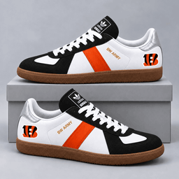 Cincinnati Bengals | Premium NFL BW ARMY Retro Low Top Gum Sole Casual Sneakers NDN cover