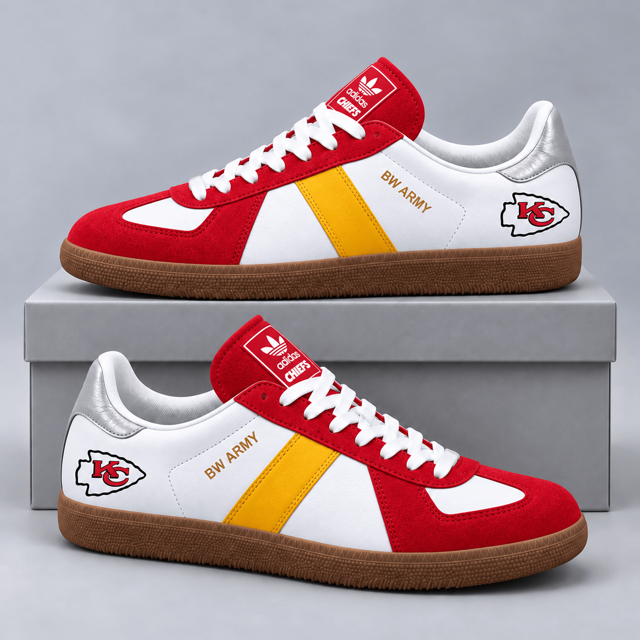 Kansas City Chiefs | Premium NFL BW ARMY Retro Low Top Gum Sole Casual Sneakers NDN cover