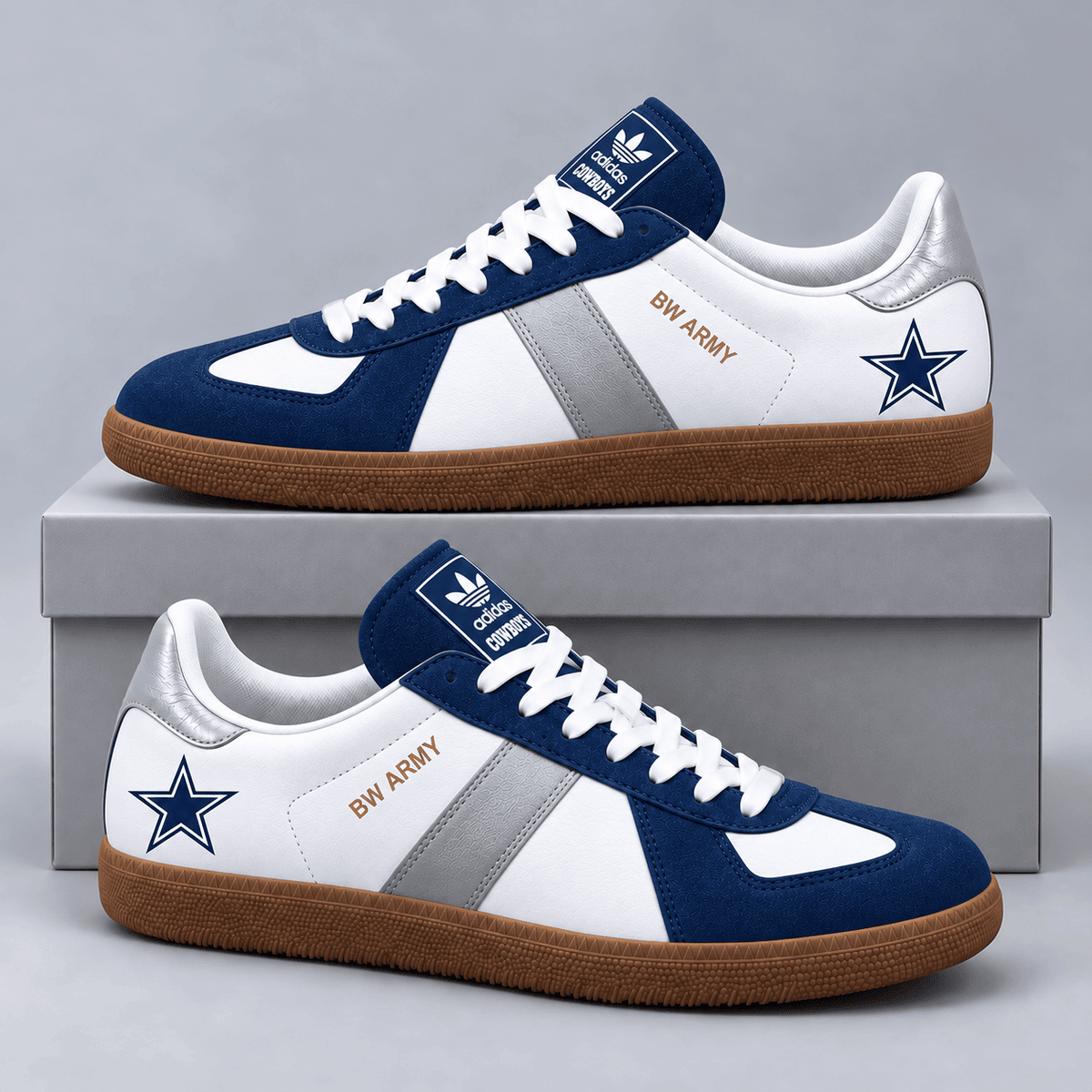 Dallas Cowboys | Premium NFL BW ARMY Retro Low Top Gum Sole Casual Sneakers NDN cover