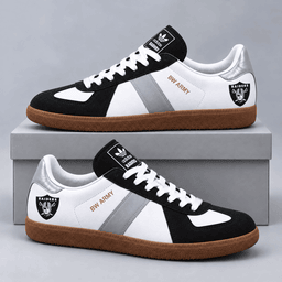 Las Vegas Raiders | Premium NFL BW ARMY Retro Low Top Gum Sole Casual Sneakers NDN cover