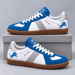 Detroit Lions | Premium NFL BW ARMY Retro Low Top Gum Sole Casual Sneakers NDN cover