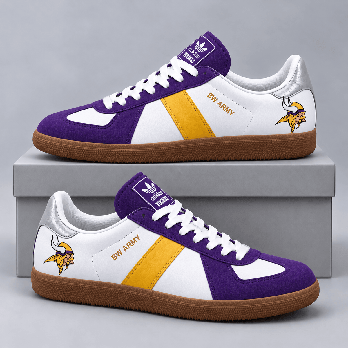 Minnesota Vikings | Premium NFL BW ARMY Retro Low Top Gum Sole Casual Sneakers NDN cover