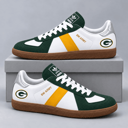 Green Bay Packers | Premium NFL BW ARMY Retro Low Top Gum Sole Casual Sneakers NDN cover
