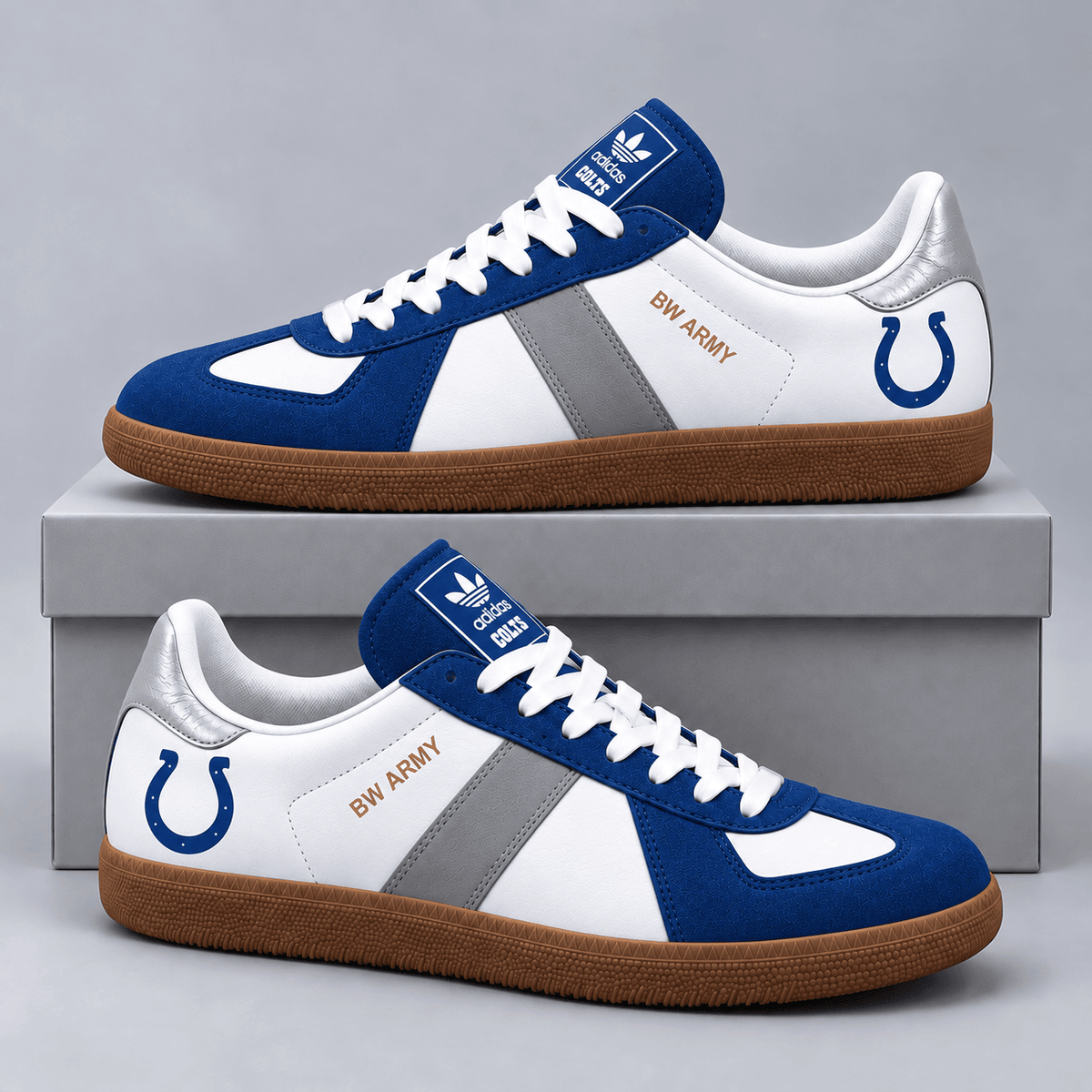 Indianapolis Colts | Premium NFL BW ARMY Retro Low Top Gum Sole Casual Sneakers NDN cover