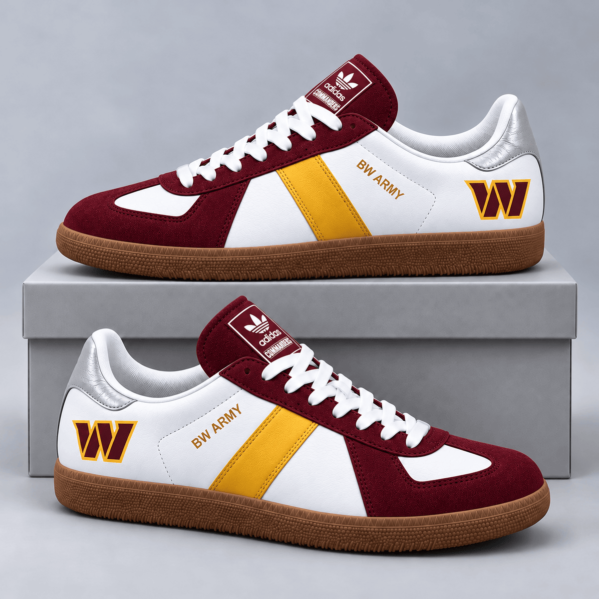 Washington Commanders | Premium NFL BW ARMY Retro Low Top Gum Sole Casual Sneakers NDN cover