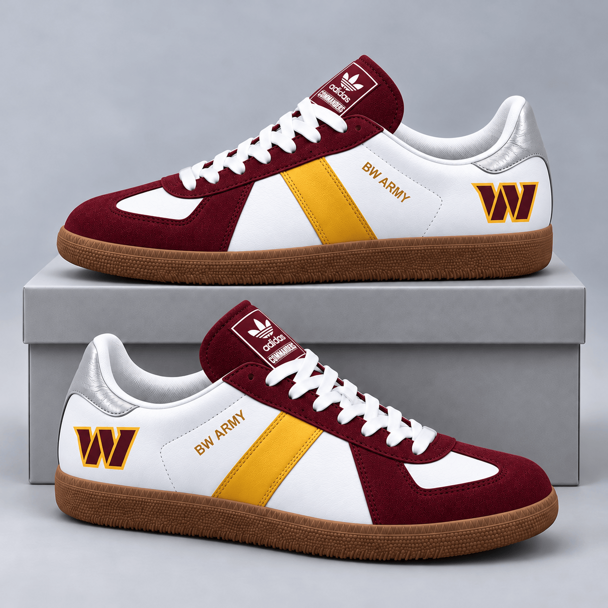 Washington Commanders | Premium NFL BW ARMY Retro Low Top Gum Sole Casual Sneakers NDN cover
