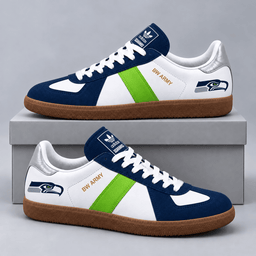 Seattle Seahawks | Premium NFL BW ARMY Retro Low Top Gum Sole Casual Sneakers NDN cover