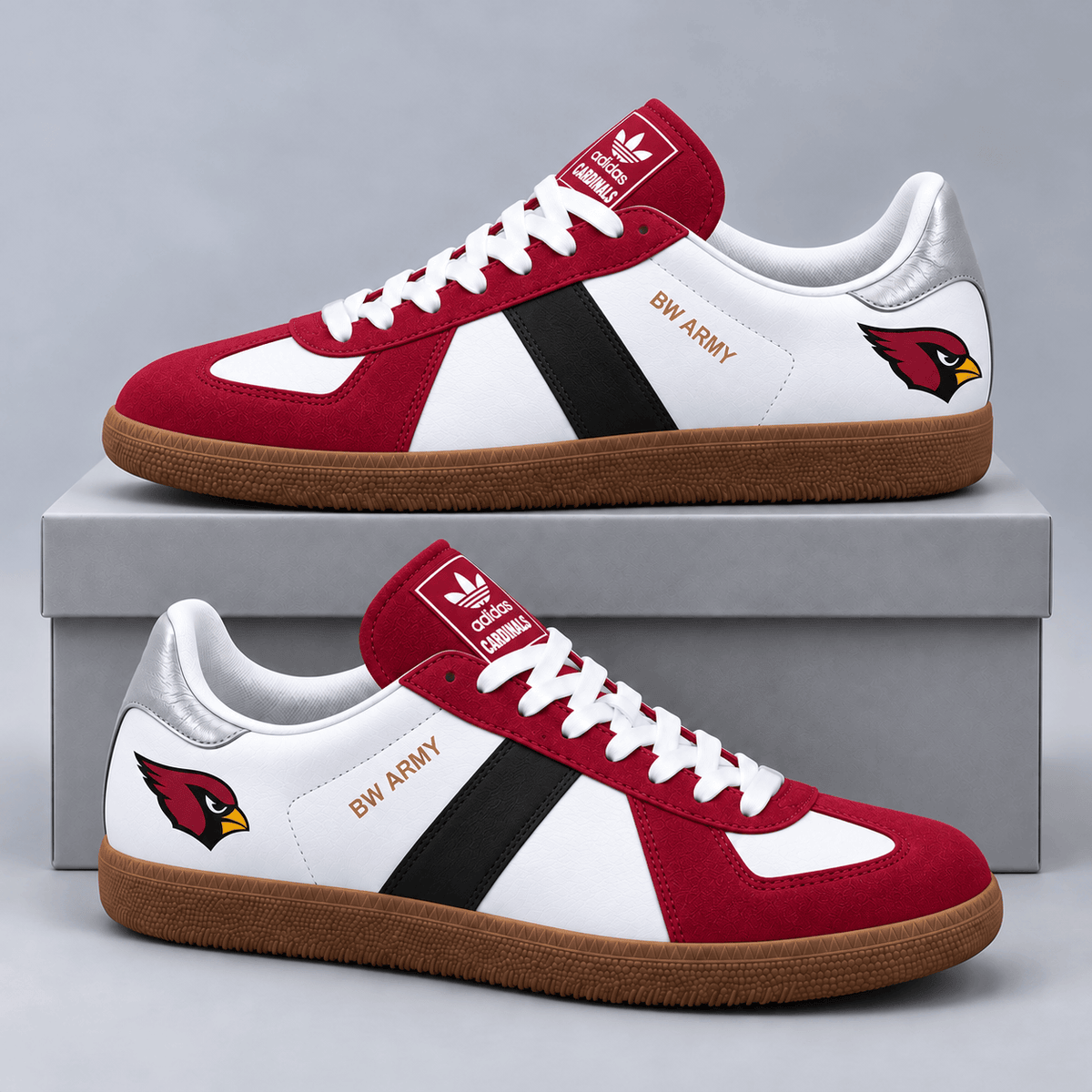 Arizona Cardinals | Premium NFL BW ARMY Retro Low Top Gum Sole Casual Sneakers NDN cover