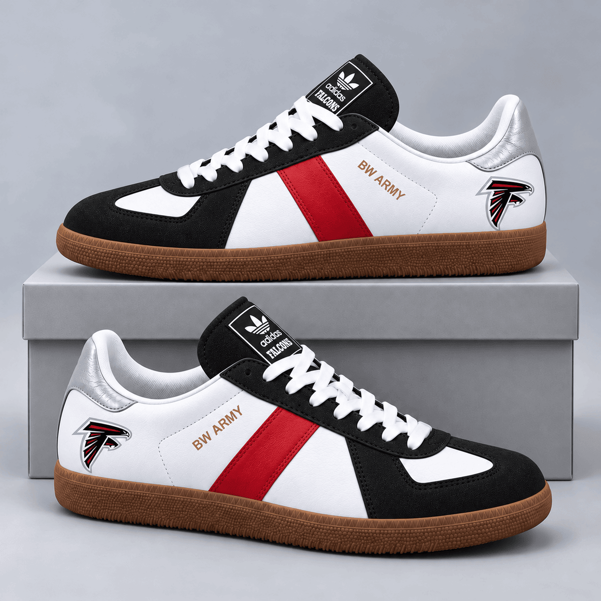 Atlanta Falcons | Premium NFL BW ARMY Retro Low Top Gum Sole Casual Sneakers NDN cover