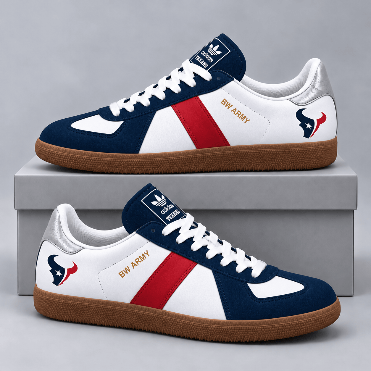 Houston Texans | Premium NFL BW ARMY Retro Low Top Gum Sole Casual Sneakers NDN cover