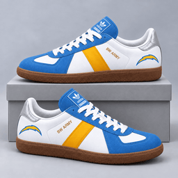 Los Angeles Chargers | Premium NFL BW ARMY Retro Low Top Gum Sole Casual Sneakers NDN cover