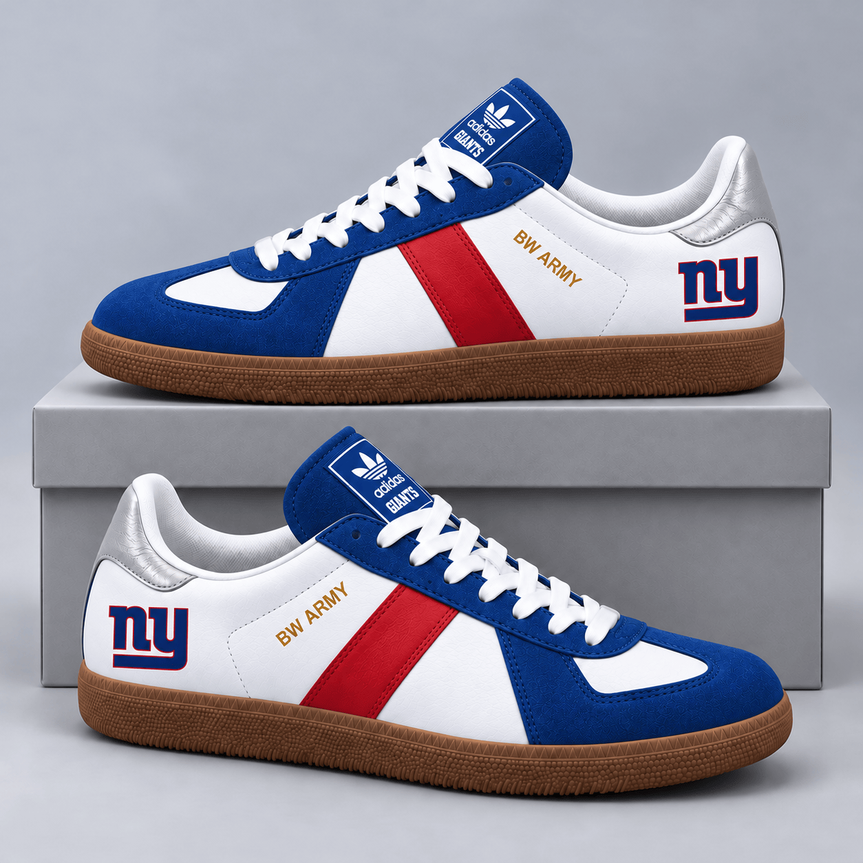New York Giants | Premium NFL BW ARMY Retro Low Top Gum Sole Casual Sneakers NDN cover