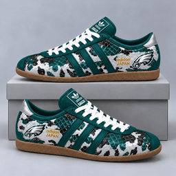 Philadelphia Eagles | Premium NFL Japan Edition Abstract Floral Print Three Stripe Low Top Gum Sole Casual Sneakers NDN cover