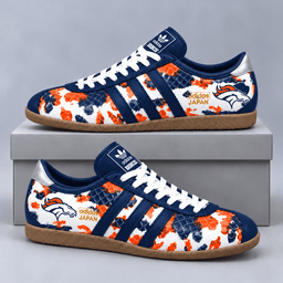 Denver Broncos | Premium NFL Japan Edition Abstract Floral Print Three Stripe Low Top Gum Sole Casual Sneakers NDN cover