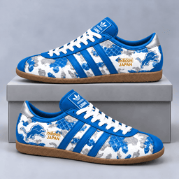 Detroit Lions | Premium NFL Japan Edition Abstract Floral Print Three Stripe Low Top Gum Sole Casual Sneakers NDN cover