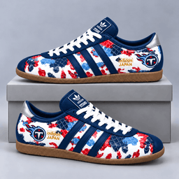 Tennessee Titans | Premium NFL Japan Edition Abstract Floral Print Three Stripe Low Top Gum Sole Casual Sneakers NDN cover