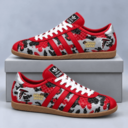 Atlanta Falcons | Premium NFL Japan Edition Abstract Floral Print Three Stripe Low Top Gum Sole Casual Sneakers NDN cover