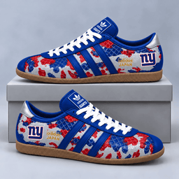 New York Giants | Premium NFL Japan Edition Abstract Floral Print Three Stripe Low Top Gum Sole Casual Sneakers NDN cover