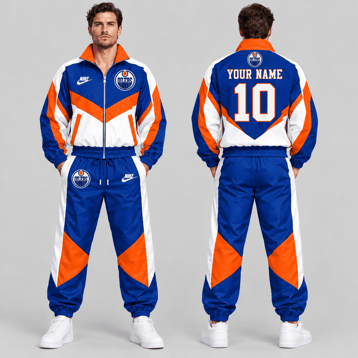 New York Islanders | Premium NHL Retro Colorblock Full Zip Tracksuit Set with Personalized Name and Number NDN cover