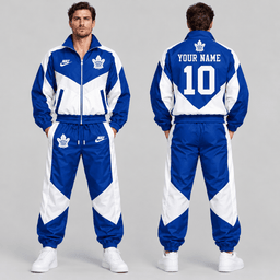 Toronto Maple Leafs | Premium NHL Retro Colorblock Full Zip Tracksuit Set with Personalized Name and Number NDN cover