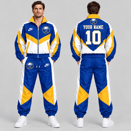 Buffalo Sabres | Premium NHL Retro Colorblock Full Zip Tracksuit Set with Personalized Name and Number NDN cover