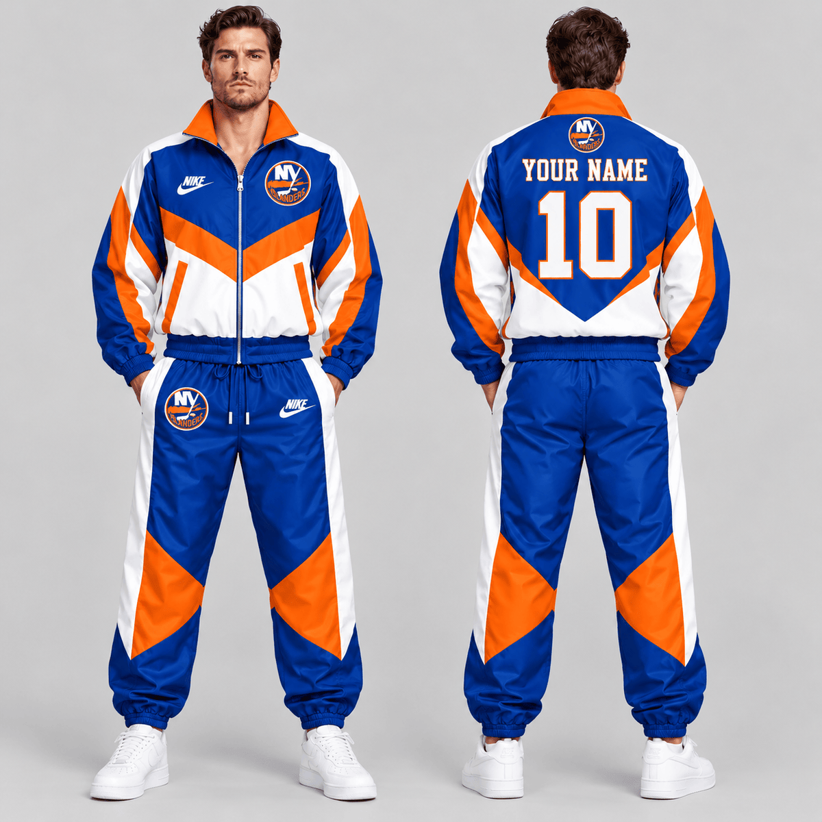 Edmonton Oilers | Premium NHL Retro Colorblock Full Zip Tracksuit Set with Personalized Name and Number NDN cover