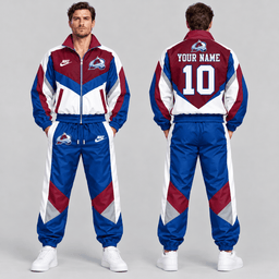 Colorado Avalanche | Premium NHL Retro Colorblock Full Zip Tracksuit Set with Personalized Name and Number NDN cover