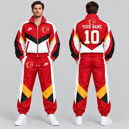 Calgary Flames | Premium NHL Retro Colorblock Full Zip Tracksuit Set with Personalized Name and Number NDN cover