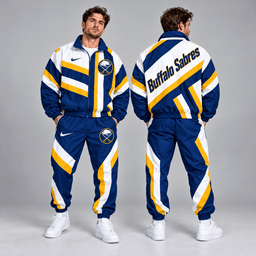Buffalo Sabres | Premium NHL Dynamic Diagonal Stripe Full Zip Windbreaker Tracksuit Jacket and Jogger Pants Set NDN cover