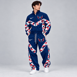 Washington Capitals | Premium NHL Urban Camo Chevron Full Zip Windbreaker Jacket and Matching Jogger Pants Tracksuit Set NDN cover