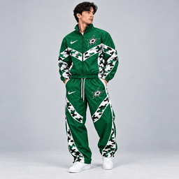Dallas Stars | Premium NHL Urban Camo Chevron Full Zip Windbreaker Jacket and Matching Jogger Pants Tracksuit Set NDN cover