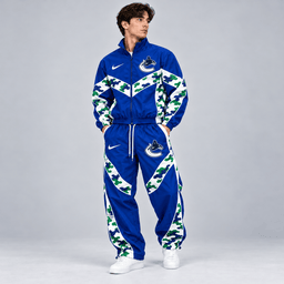 Vancouver Canucks | Premium NHL Urban Camo Chevron Full Zip Windbreaker Jacket and Matching Jogger Pants Tracksuit Set NDN cover